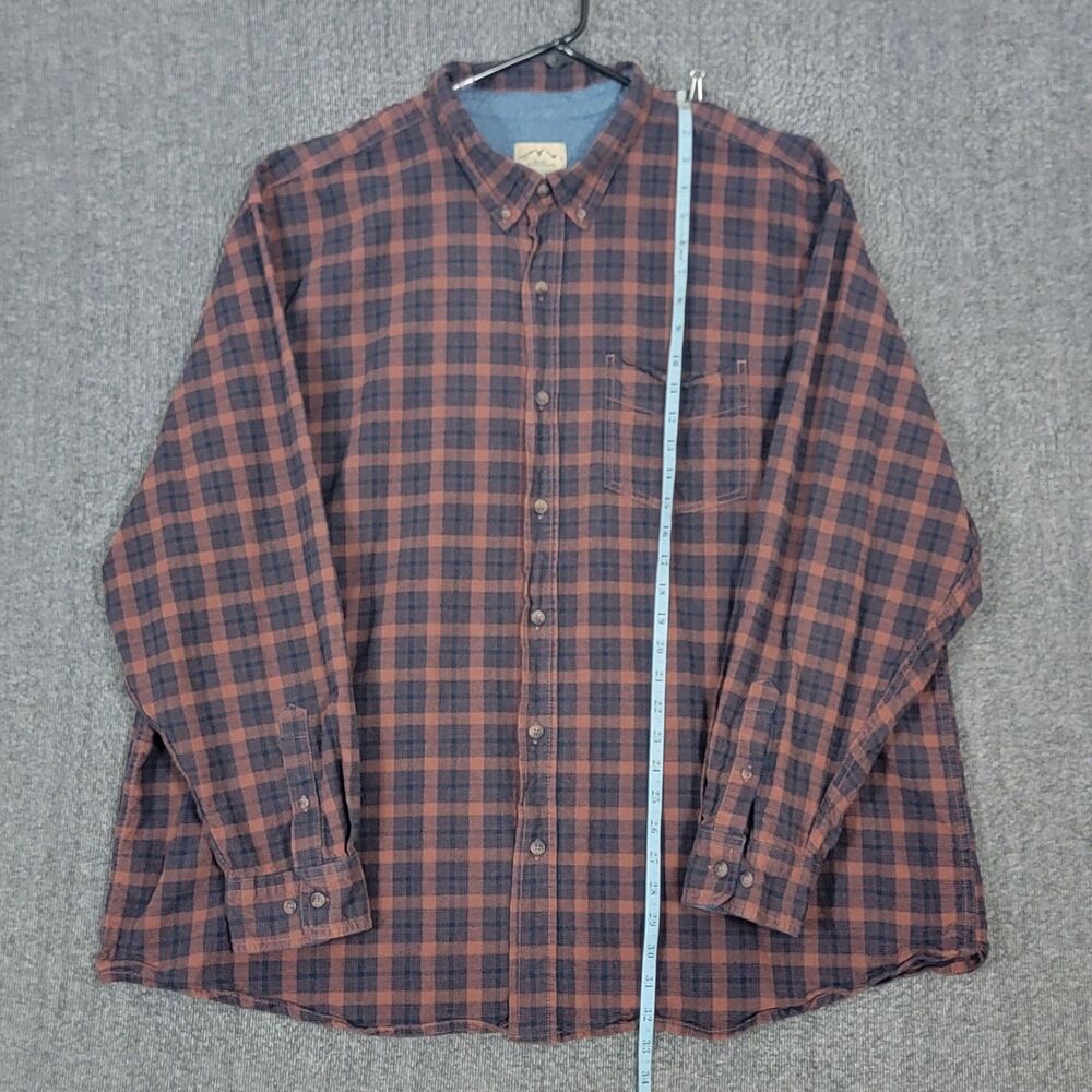 Blue Mountain Shirt Mens 3XL Brown & Blue Plaid Long Sleeve Button Down - Picture 3 of 10